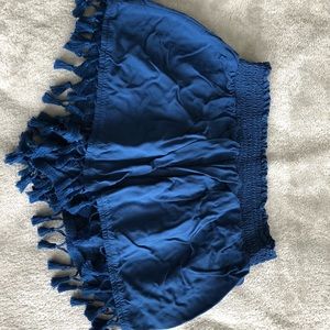 Forever 21 Silky Tasseled Hem Beach Shorts.